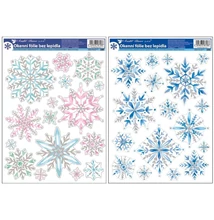 AN260 Ablakmatrica 260 Kék, Rózsaszín hópelyhek (glitteres) 29*41cm AN260 Ablakmatrica 260 Kék, Rózsaszín hópelyhek (glitteres) 29*41cm