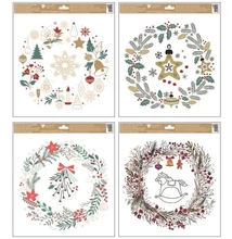 AN287 Ablakmatrica 287 Karácsonyi koszorú (glitteres) 30*33,5cm