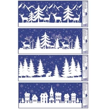 AN291 Ablakmatrica 291 Havas téli táj (glitteres) 60*22,5cm