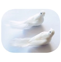 AN4332 Madár csipeszen Fehér 11cm 2db-os