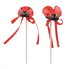 AN7203 Fa dekoráció pálcikán Katicabogár 3cm