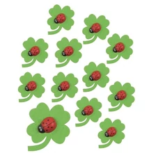 AN7624 Filc dekoráció Lóhere katicával 3cm 12db-os