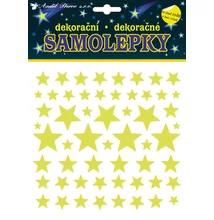 Világító öntapadó  matrica csillagok  18 x 18 cm