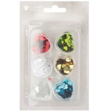  Flitterek szívek 5 mm, színkeverék 18 g