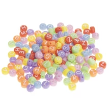BR-KL6 Betűgyöngy Színes ABC 4*7mm 20g