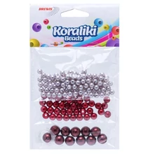 BR-KZ6 Gyöngyfűző készlet Piros 3méret +damil