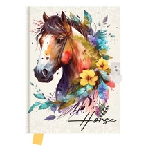 Emlékkönyv lakattal 14*18cm 80lapos - Horse