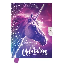 Emlékkönyv lakattal 14*18cm 80lapos - Unicorn