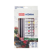 Akrilfesték készlet 12 szín 12 ml + paletta 2 db ecsettel