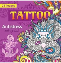 Antistress kifestőkönyv 20*20cm, Tattoo