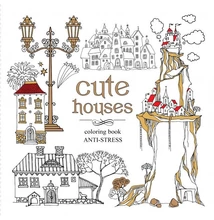FC-1745 Antistress kifestőkönyv 20*20cm, Cute houses
