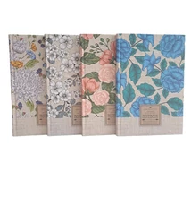 Notesz vonalas 143*210mm 64lap Flowers on sackcloth