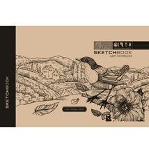 FC-2117 Vázlatfüzet 197*124mm 36lap Kraft borító Madaras