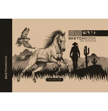 FC-2119 Vázlatfüzet 197*124mm 36lap Kraft borító Lovas