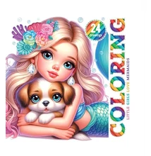 FC-24254 Kifestőkönyv 140*140mm 24lap Mermaids (lila)