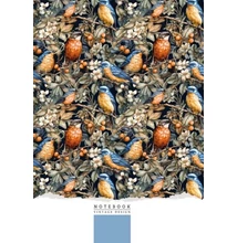 FC-8204-23247 Notesz vonalas 145*197mm 64lap Vintage design Madarak