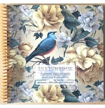 FC-N9658 Vázlatfüzet 200*200mm 40lap Sárga virágos