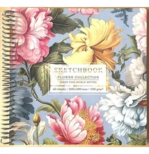 FC-N9659 Vázlatfüzet 200*200mm 40lap Kék virágos