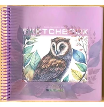 FC-N9676 Vázlatfüzet 200*200mm 40lap Bagoly (lila)