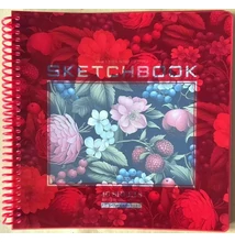 FC-N9677 Vázlatfüzet 200*200mm 40lap Virágos (piros)