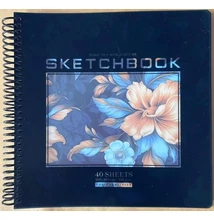 FC-N9679 Vázlatfüzet 200*200mm 40lap Virágos (fekete)