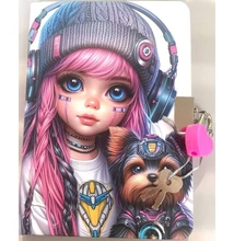 FC-N9857 Notesz sima A6 64lap Lány kutyával