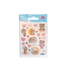 MiniClassy Matrica - Macik rózsaszín szívekkel 7,5*10cm