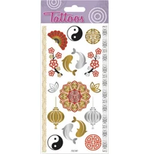 GG-153147 Tattoos Tetováló matrica - Távolkeleti motívumok 9*17cm