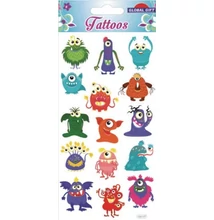 GG-153177 Tattoos Tetováló matrica - Szörnyecskék 9*17cm