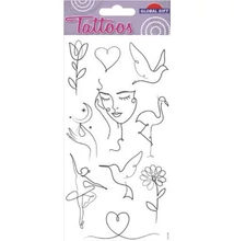 GG-153184 Tattoos Tetováló matrica - Rajzolt minták 9*17cm