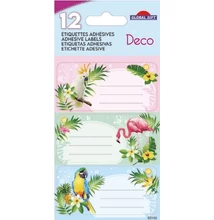 GG-170165 Füzetcímke Etiq.Deco 12db Trópusi madarak