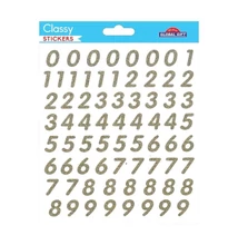 Classy Matrica - Arany glitteres számok 15*17cm