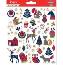 GG-212029 Christmas Classy Matrica - Skandináv motívumok 15*17cm