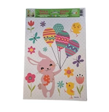 GG-230410 Ablakmatrica Húsvéti Nyuszi lufival 20*30cm