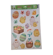 GG-230411 Ablakmatrica Húsvéti csibék és tojások 20*30cm