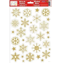 GG-230554 Christmas Ablakmatrica - Arany hópelyhek 20*30cm