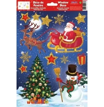 GG-230559 Christmas Ablakmatrica - Mikulás szánon 20*30cm