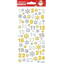 GG-270614 Christmas Tweeny Matrica - Adventi naptárhoz számok 9*17,5cm