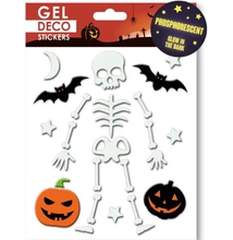 GG-320310 Halloween Gel Matrica - Sötétben világító csontváz 15*17cm GG-320310 Halloween Gel Matrica - Sötétben világító csontváz 15*17cm