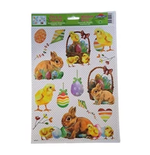 Ablakmatrica Húsvéti nyuszik és csibék 20*30cm