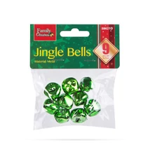 GL-58621D Karácsonyi dísz, akasztható, csilingelő fém 20mm Zöld