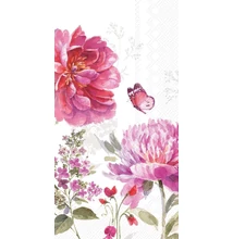 IHR-BF1091490 Vendégszalvéta 33*42cm JARDIN ROSE white