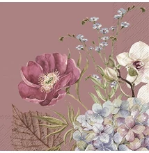 IHR-C1012451 Koktélszalvéta 25*25cm Belles fleurs Old rose