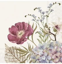 IHR-C1012460 Koktélszalvéta 25*25cm Belles fleurs Cream