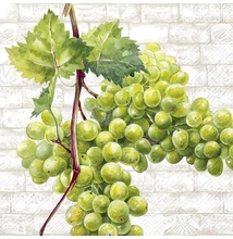 IHR-C1027360 Koktélszalvéta 25*25cm White grapes Cream