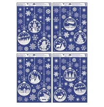 KA-292 Ablakmatrica- ragasztó nélküli, sztatikus, 35 x 50 cm, csillámos díszek