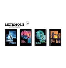 LA-3113 Spirálfüzet A/4 80lap METROPOLIS'25 kockás