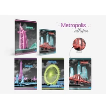 Füzet kemény fedeles A/4 96lap METROPOLIS vonalas