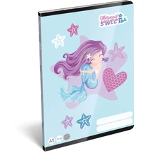 Füzet tűzött A5 vonalas Mermaid, Sweet