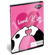 Füzet tűzött A5 kockás KitTok, Heart Kitty